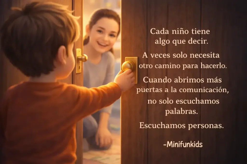 Un niño abre una puerta y recuerda que cada persona merece encontrar su forma de comunicarse